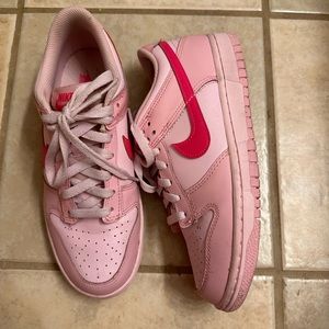 Nike Pink Sneakers with Red Swoosh